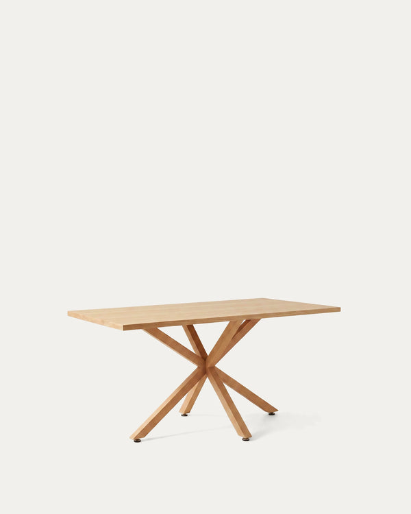 Mesa Argo rectangular vista diagonal diseño nórdico patas acero entrecruzadas Venhoouse Chile