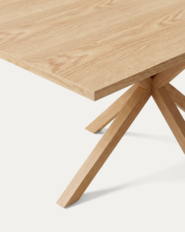 Mesa comedor rectangular Argo cubierta chapa madera natural vista 80 grados Venhoouse Chile