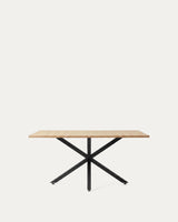 Mesa Argo Rectangular Comedor — Chapa Madera + Patas Negras Efecto Madera