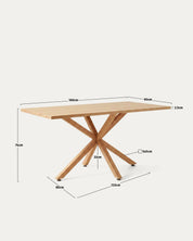 Medidas mesa Argo rectangular comedor largo ancho alto cm Venhoouse Chile