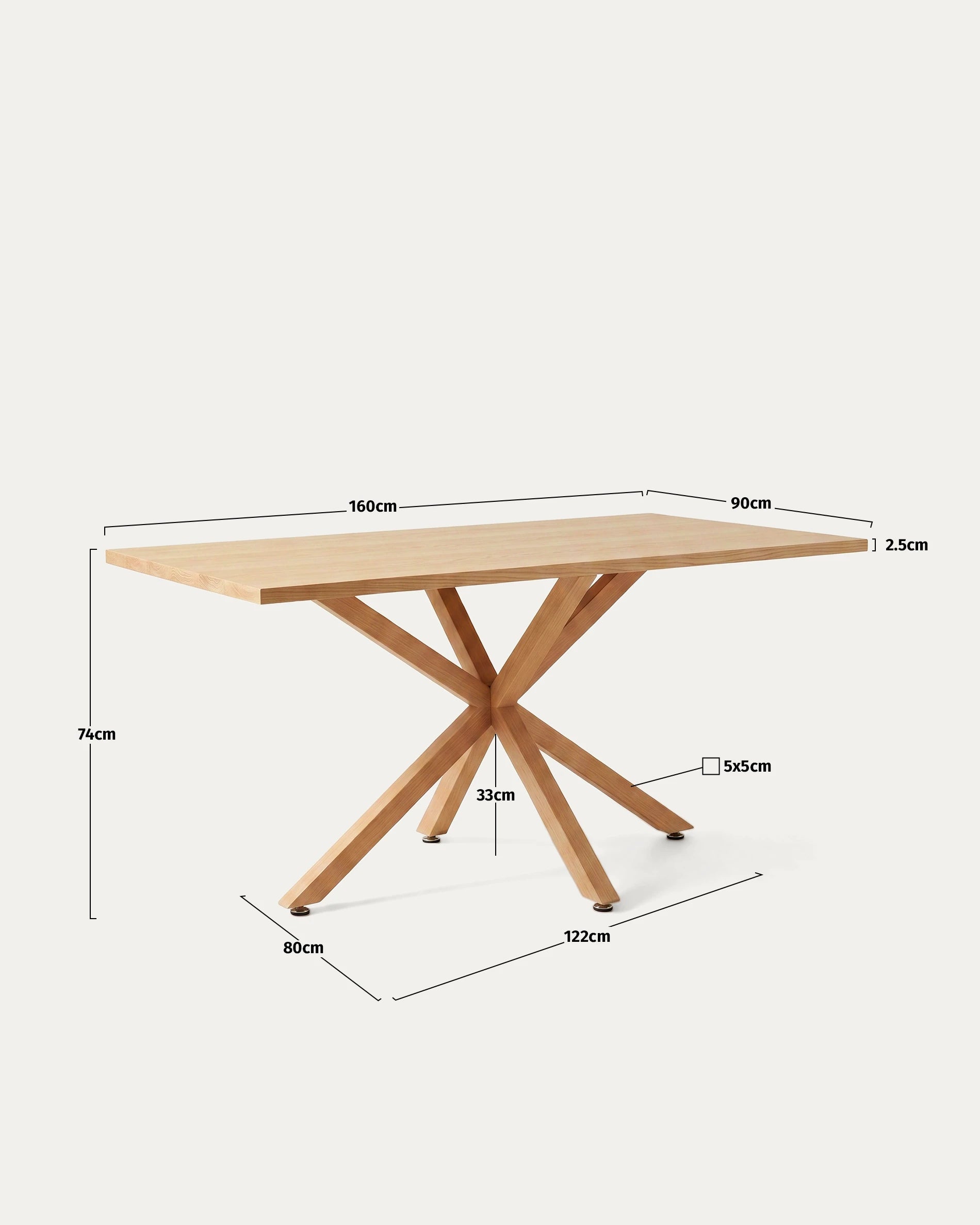 Medidas mesa Argo rectangular comedor largo ancho alto cm Venhoouse Chile