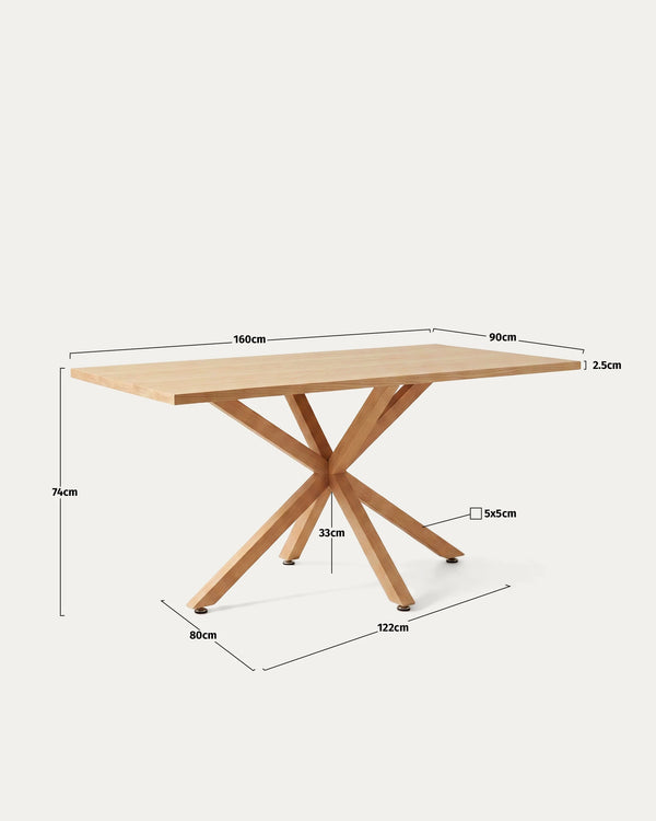 Medidas mesa Argo rectangular comedor largo ancho alto cm Venhoouse Chile