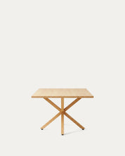 Mesa Argo rectangular perfil lateral patas acero efecto madera chapa madera Venhoouse Chile