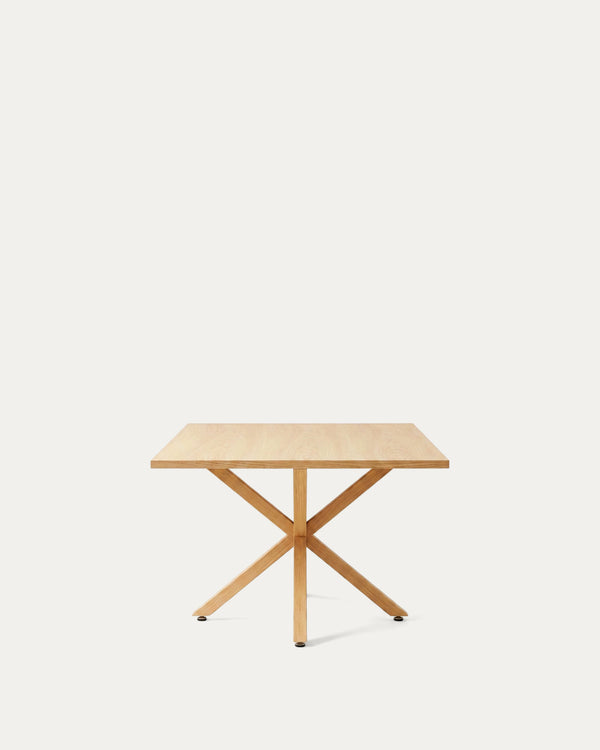 Mesa Argo rectangular perfil lateral patas acero efecto madera chapa madera Venhoouse Chile