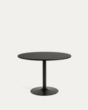 Mesa Nordika redonda 100cm negra base metálica negra comedor nórdico Venhoouse Chile