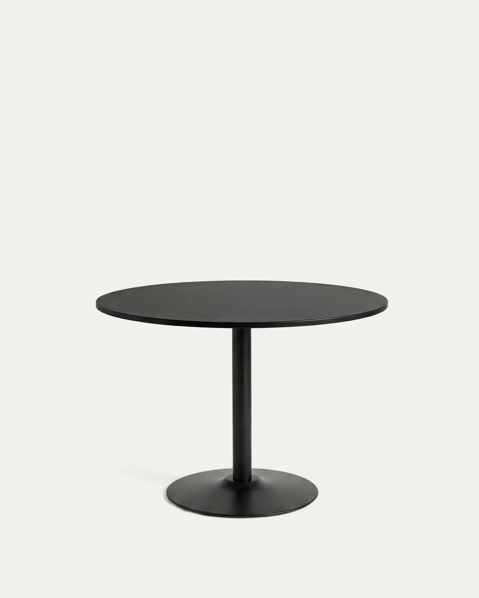 Mesa Nordika redonda 100cm negra base metálica negra comedor nórdico Venhoouse Chile
