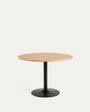 Mesa Nordika redonda 100cm natural base metálica negra comedor nórdico Venhoouse Chile