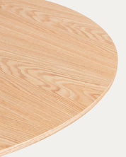 Mesa Nordika redonda vista superior cubierta terminación madera natural Venhoouse