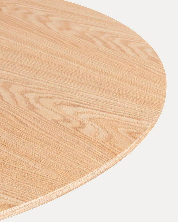 Mesa Nordika redonda vista superior cubierta terminación madera natural Venhoouse