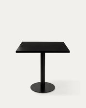 Mesa Marel terraza metal cuadrada 70x70 cm negra exterior Venhoouse Chile