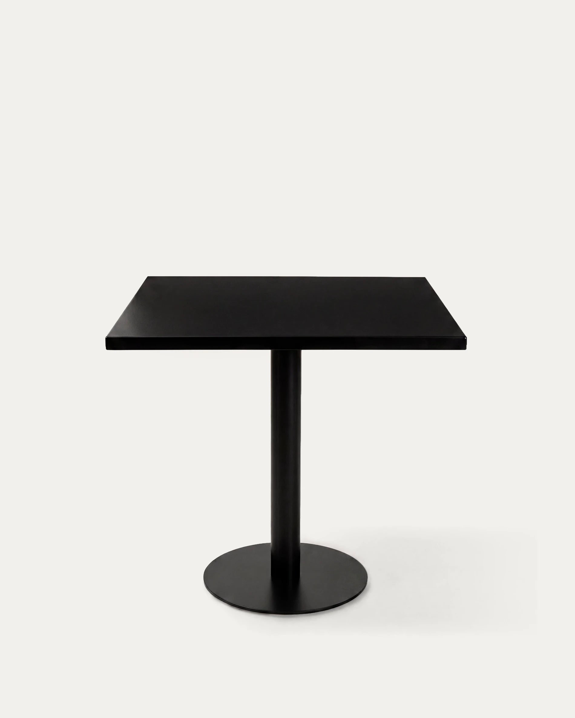 Mesa Marel terraza metal cuadrada 70x70 cm negra exterior Venhoouse Chile