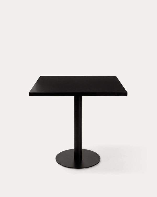 Mesa Marel terraza metal cuadrada 70x70 cm negra exterior Venhoouse Chile