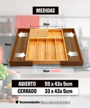 Organizador de utensilios de cocina en bambú