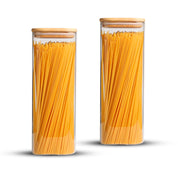 Frasco Rectangular con Tapa de Bambú - 2250 ml