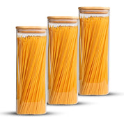 Frasco Rectangular con Tapa de Bambú - 2250 ml