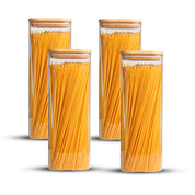 Frasco Rectangular con Tapa de Bambú - 2250 ml
