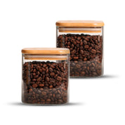 Frasco Rectangular con Tapa de Bambú - 700 ml