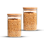 Frasco Rectangular con Tapa de Bambú - 1000 ml