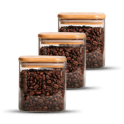Frasco Rectangular con Tapa de Bambú - 700 ml