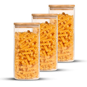 Frasco Rectangular con Tapa de Bambú - 1500 ml