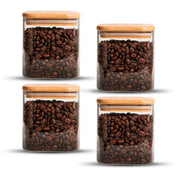 Frasco Rectangular con Tapa de Bambú - 700 ml