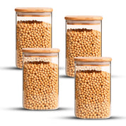 Frasco Rectangular con Tapa de Bambú - 1000 ml