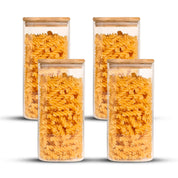 Frasco Rectangular con Tapa de Bambú - 1500 ml