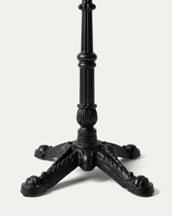 Mesa redonda pedestal hierro fundido negro patas ornamentadas Travis Venhoouse Chile