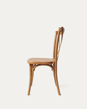 Silla Crossback armable polipropileno efecto madera perfil lateral Venhoouse Chile
