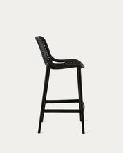 Taburete bar Berlín negro perfil lateral polipropileno 75 cm Venhoouse Chile