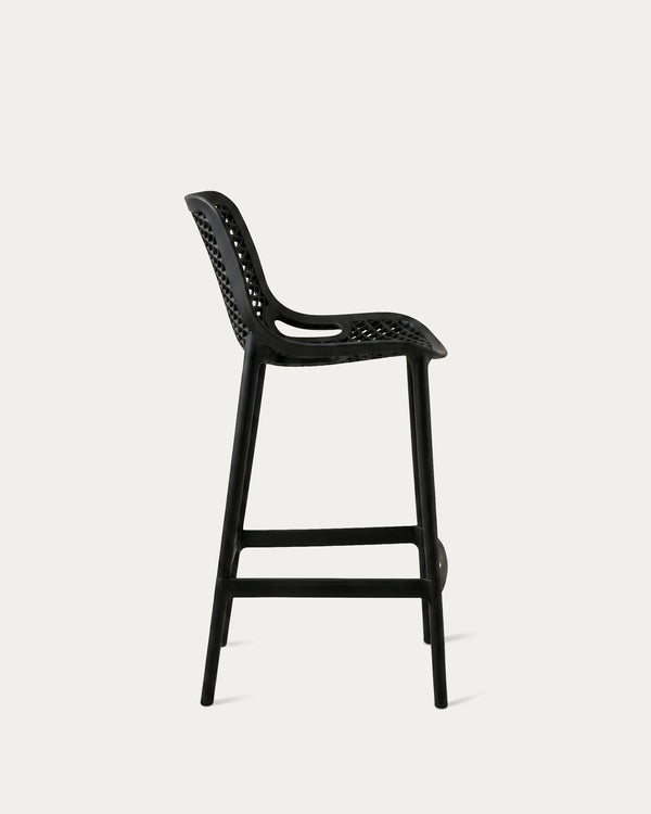 Taburete bar Berlín negro perfil lateral polipropileno 75 cm Venhoouse Chile