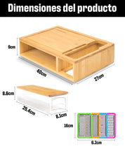 Tabla de picar de madera de bambú con ranura para jugos y asas ergonómicas