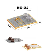 Tapete de piedra de secado rápido con base de bambú