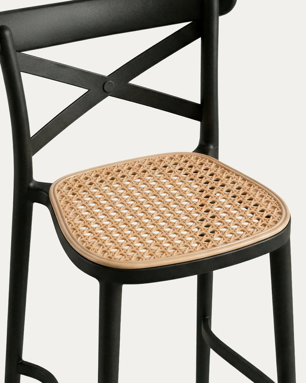 Asiento taburete Crossback negro polipropileno – piso bar Chile