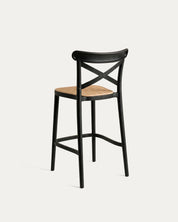 Taburete Crossback negro vista trasera – silla alta bar Venhoouse