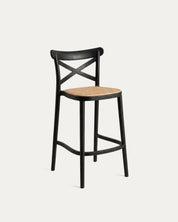 Taburete Crossback negro diagonal – silla bar apilable Venhoouse