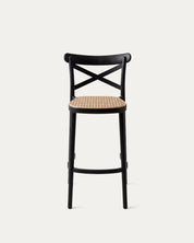 Taburete Crossback negro frontal – taburete cocina americana