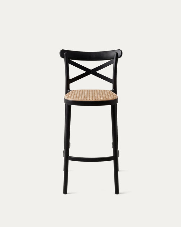 Taburete Crossback negro frontal – taburete cocina americana