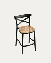 Taburete Crossback negro inclinado – taburete apilable bar chile