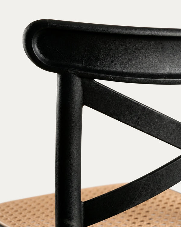 Respaldo en X taburete Crossback negro – soporte lumbar diseño