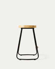 Piso bar Nara 66 cm perfil lateral estructura metal madera pino Venhoouse Chile