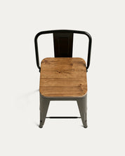 Taburete Tolix negro 77cm piso bar alto restaurante Venhoouse Chile