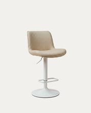 Piso bar Dorik beige arena acolchado ajustable poliéster metal diagonal Venhoouse Chile	