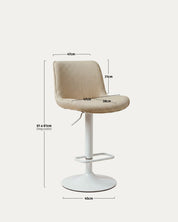 Medidas piso bar Dorik beige arena acolchado ajustable alto ancho cm Venhoouse Chile	