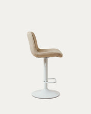 Piso bar Dorik beige arena perfil lateral ajustable acolchado Venhoouse Chile	