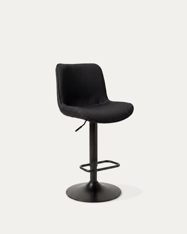 Piso bar Dorik negro acolchado ajustable poliéster metal diagonal Venhoouse Chile