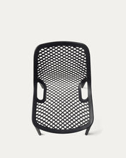 Vista superior asiento calado polipropileno silla Berlín exterior negra Venhoouse Chile