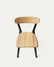 Silla Fresno comedor negra vista top view respaldo curvo madera Venhoouse Chile