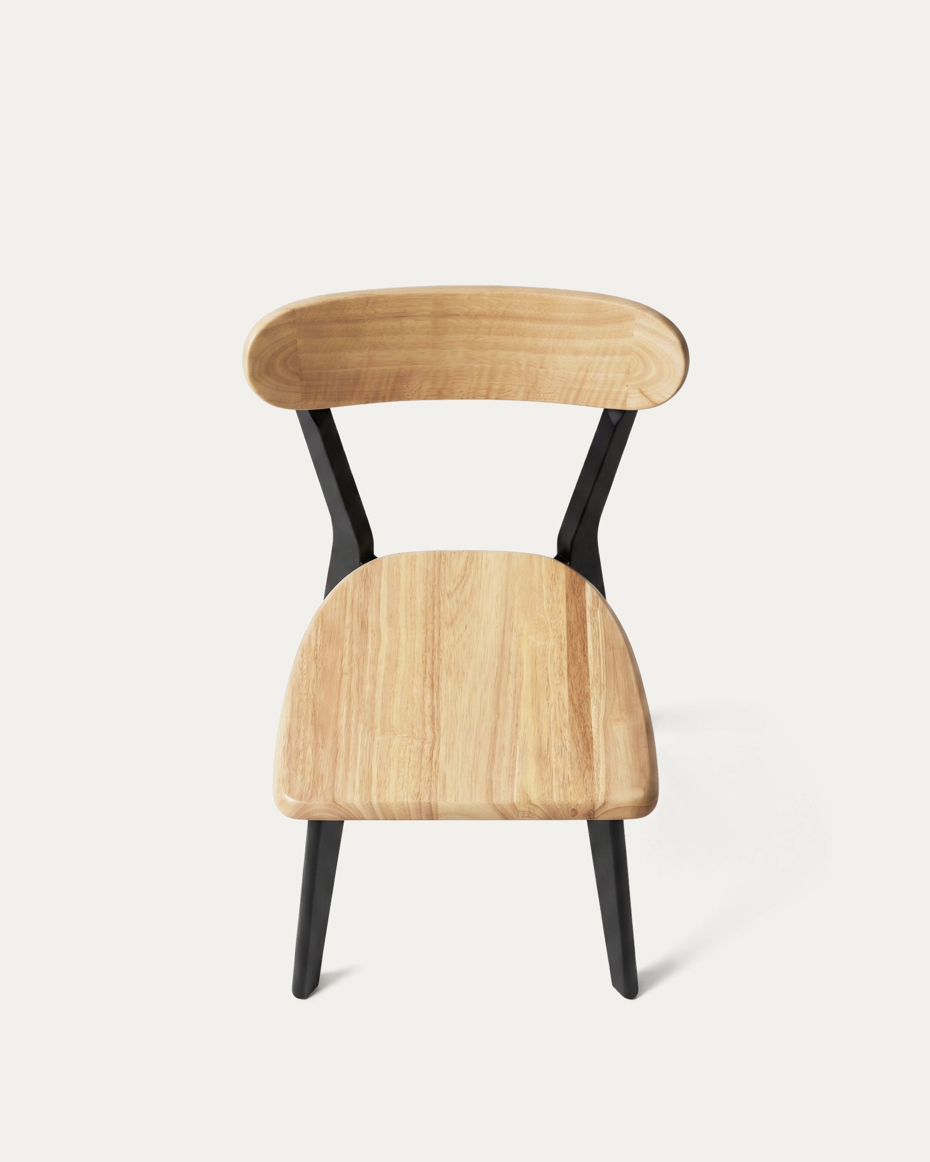 Silla Fresno comedor negra vista top view respaldo curvo madera Venhoouse Chile