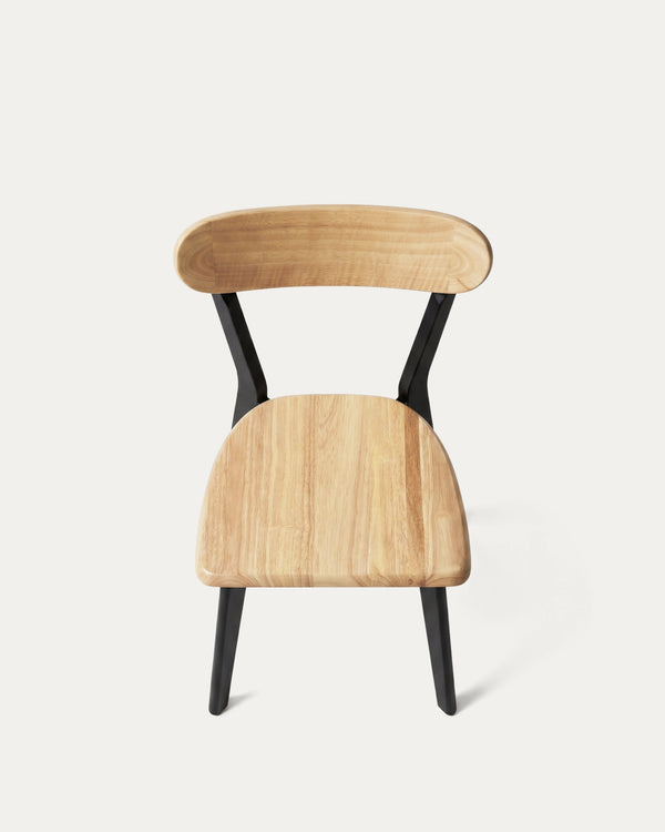Silla Fresno comedor negra vista top view respaldo curvo madera Venhoouse Chile